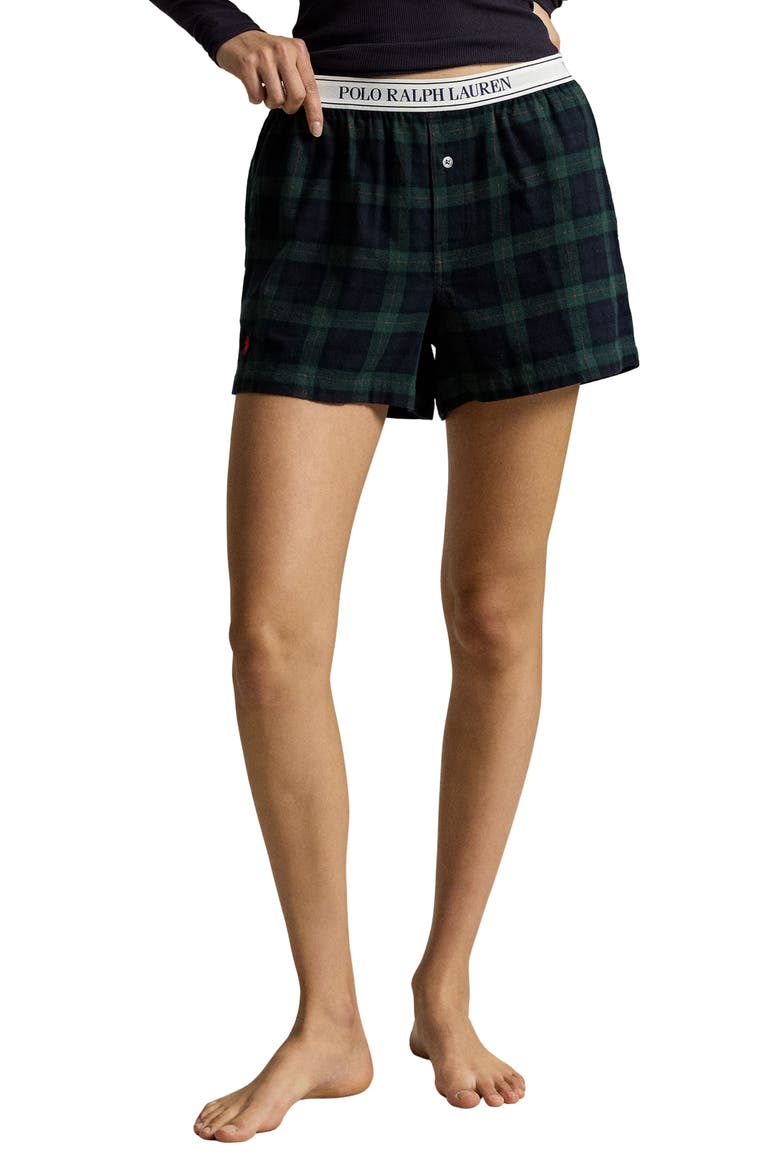 Assorted 2-Pack Cotton Boxer Pajama Shorts, Main, color, BLK WATCHXDSHPL