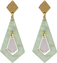 Toolally Art Deco Diamond Earrings - Regent Green & Iridescent