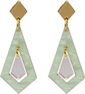 Toolally Art Deco Diamond Earrings - Regent Green & Iridescent