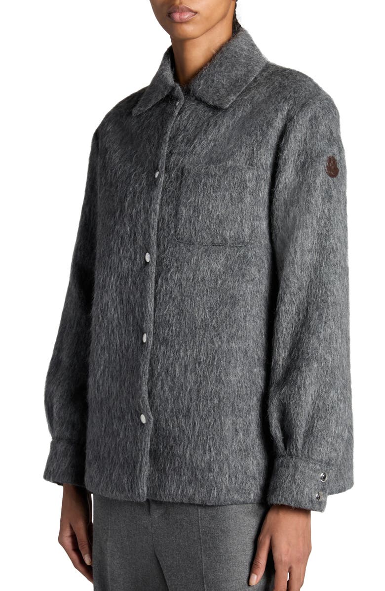 Moncler Fuzzy Shirt Jacket, Alternate, color, 