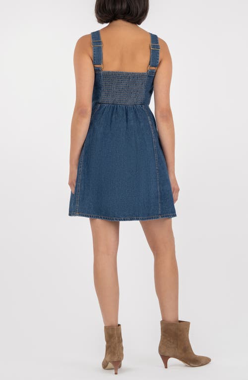 Kut From The Kloth Emiko Sweetheart Neck Denim Minidress In Blue