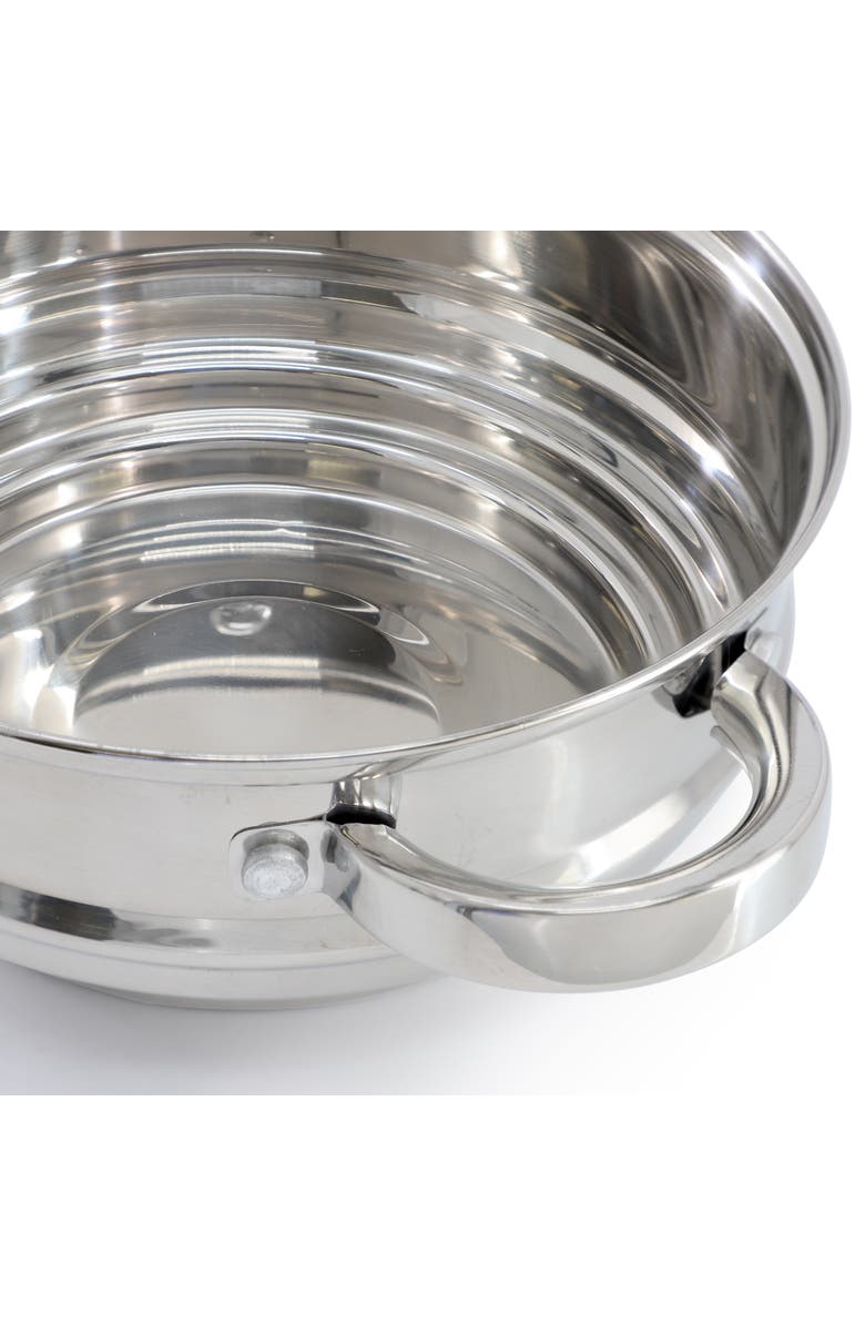OSTER Sangerfield 8 Inch Universal Stainless Steel Double Boiler with Lid, Alternate, color, Metallic Silver