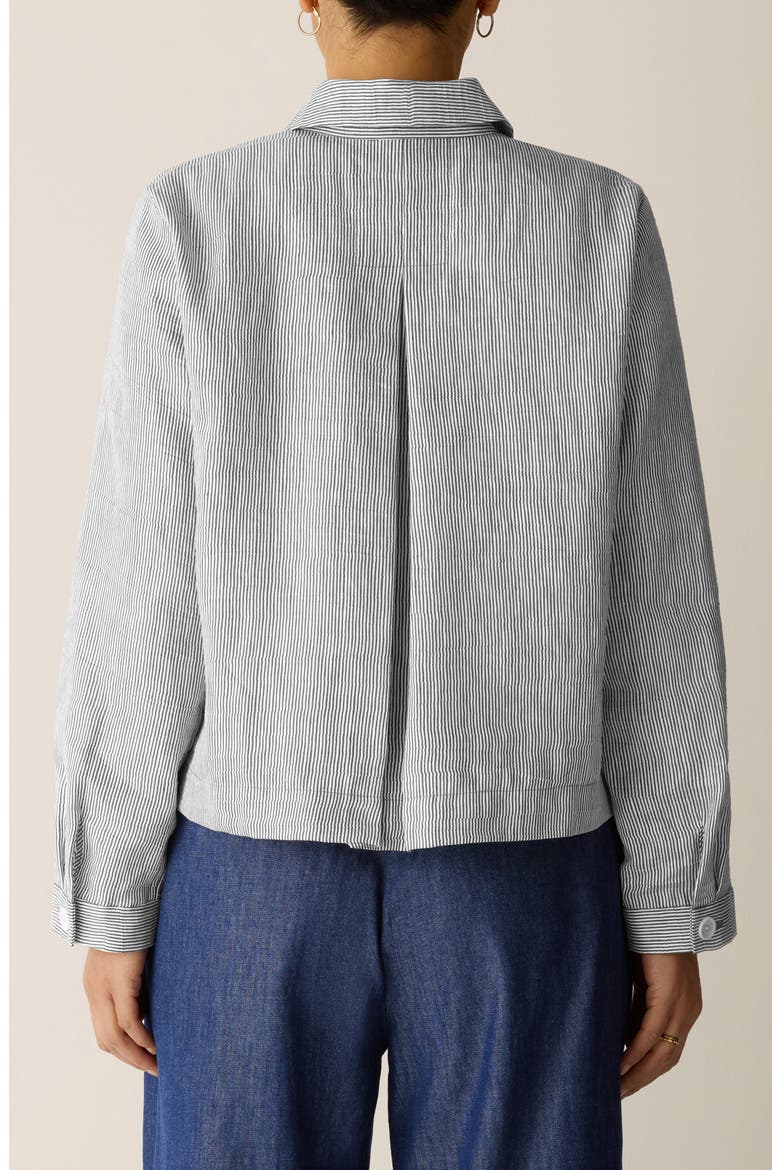 Classic Collar Linen Blend A-Line Jacket, Alternate, color, WREN