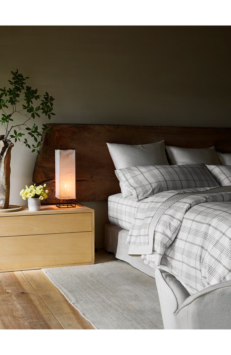 Matouk August Plaid Duvet Cover, Alternate, color, Sable