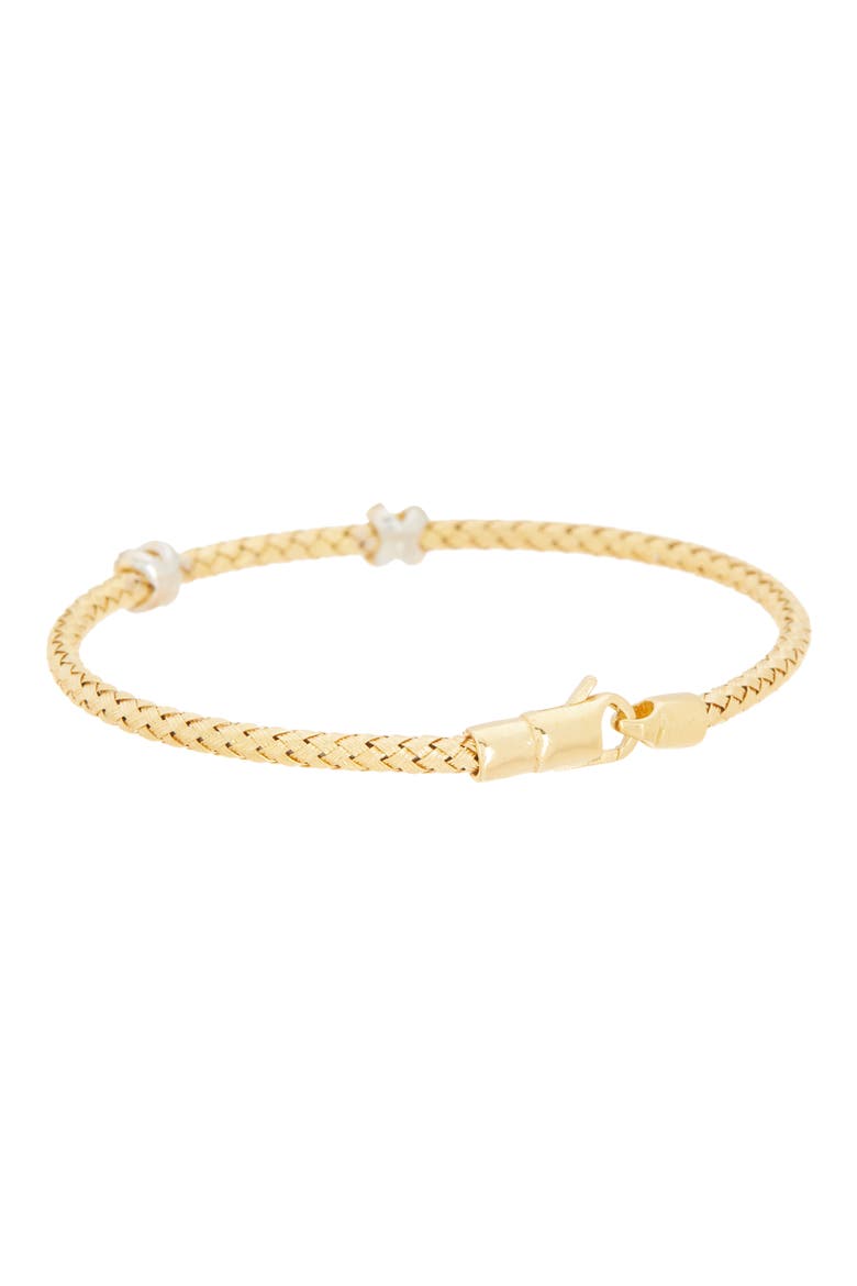 Pavé Diamond 'X' Bangle Bracelet - 0.10 ctw, Alternate, color, YELLOW GOLD