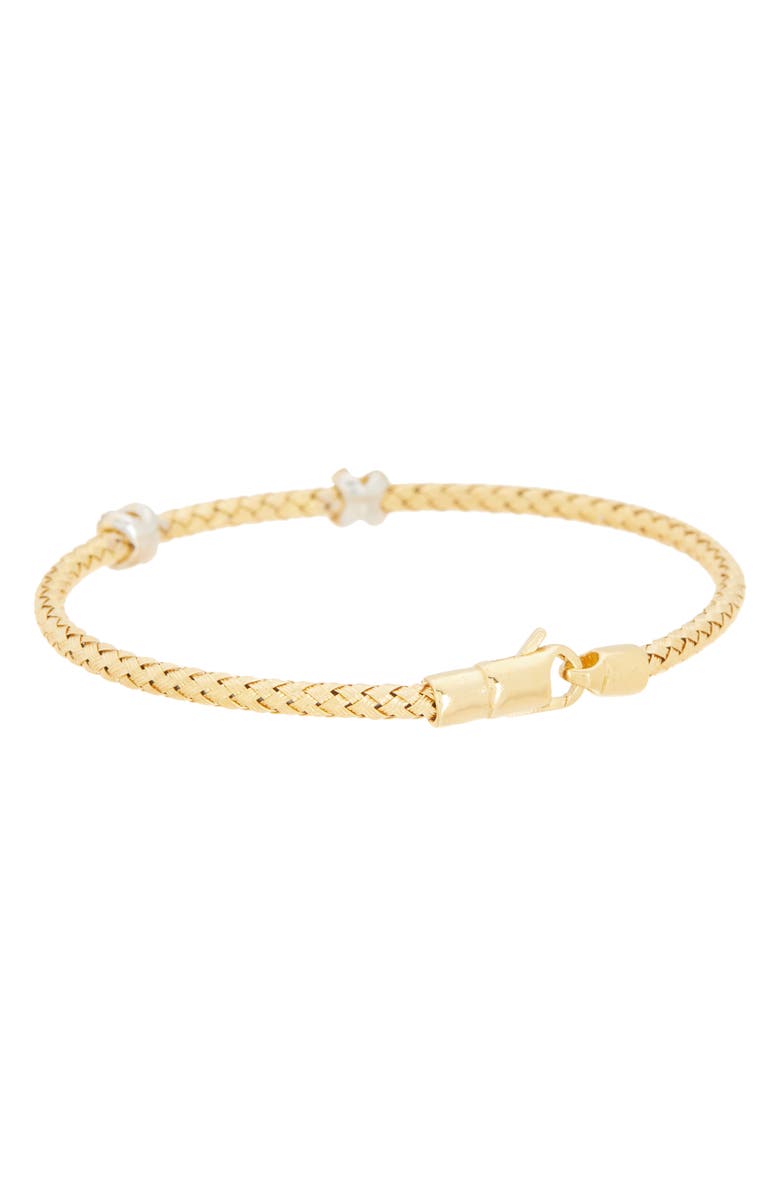 MESHMERISE Pavé Diamond 'X' Bangle Bracelet - 0.10 ctw, Alternate, color, Yellow Gold