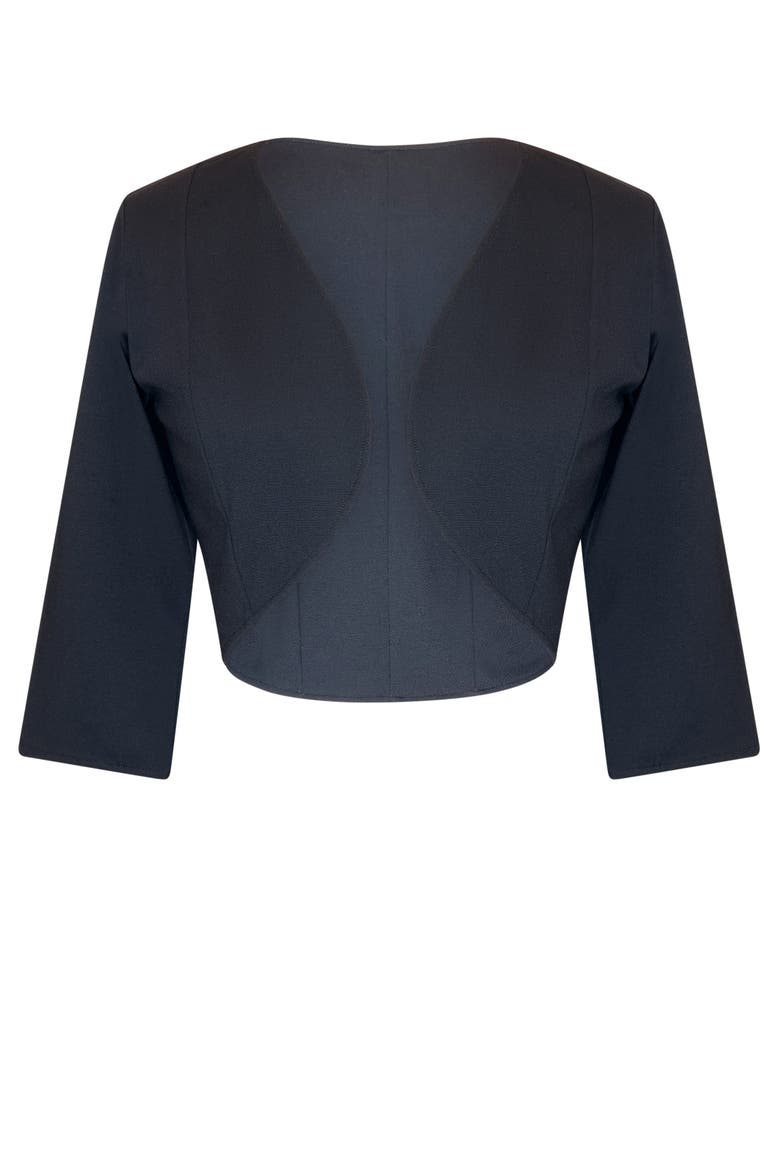 Freya Cropped 3/4 Sleeve Bolero Jacket, Alternate, color, Black
