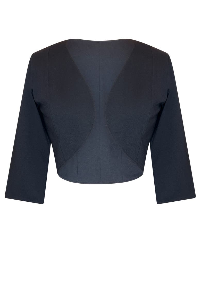 Alie Street London Freya Cropped 3/4 Sleeve Bolero Jacket, Alternate, color, Black