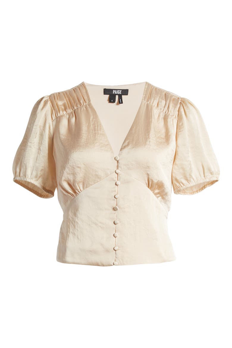 Plie Button Front Top, Alternate, color, ECRU