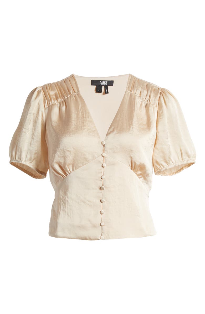 PAIGE Plie Button Front Top, Alternate, color, Ecru