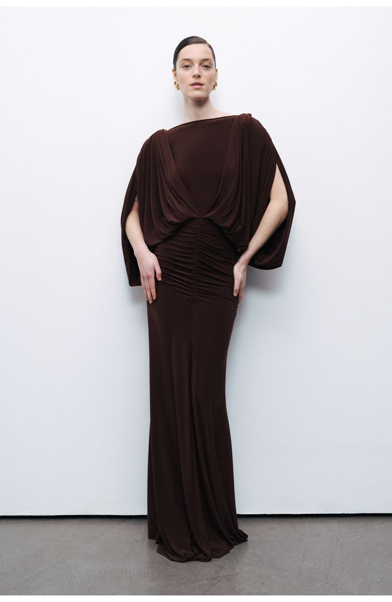 Nocturne Draped Maxi Dress, Alternate, color,