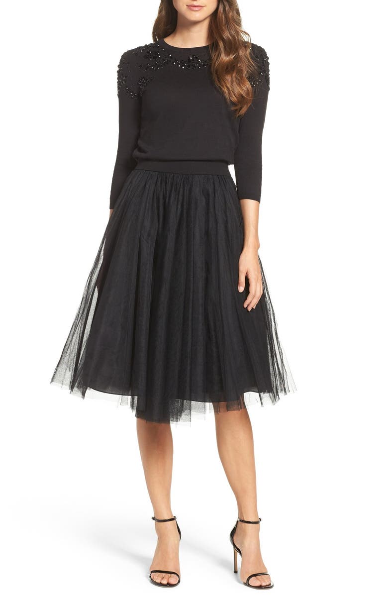 Jenny Yoo Millie Beaded Cotton Blend Sweater, Alternate, color,