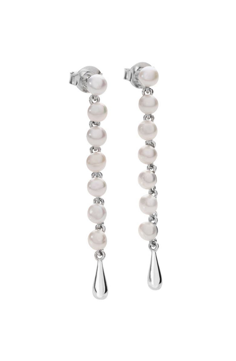 Lucy Quartermaine Royal Pearl Drop Earrings, Main, color, Sterling Silver