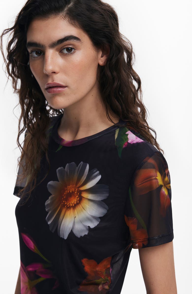 Desigual Floral Mesh Top, Alternate, color, 