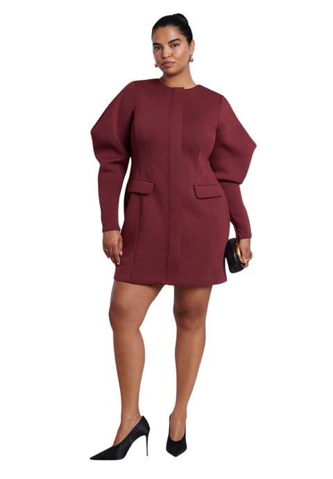 Exaggerated Sleeve Jacket Mini Dress