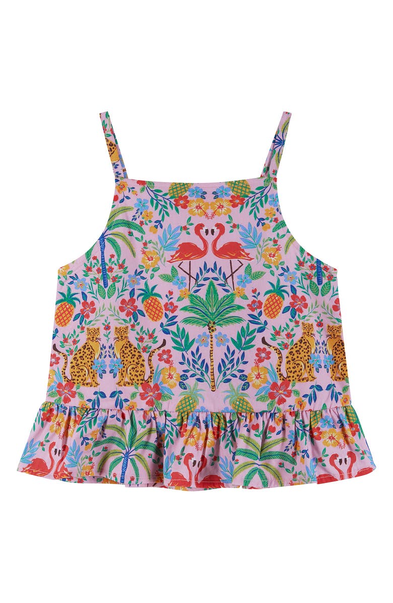 Andy & Evan Kids' Peplum Tank & Shorts Set, Alternate, color, Pkt- Pink Cheetah