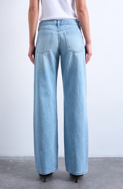 Topshop Low Rise Straight Leg Jeans In Blue