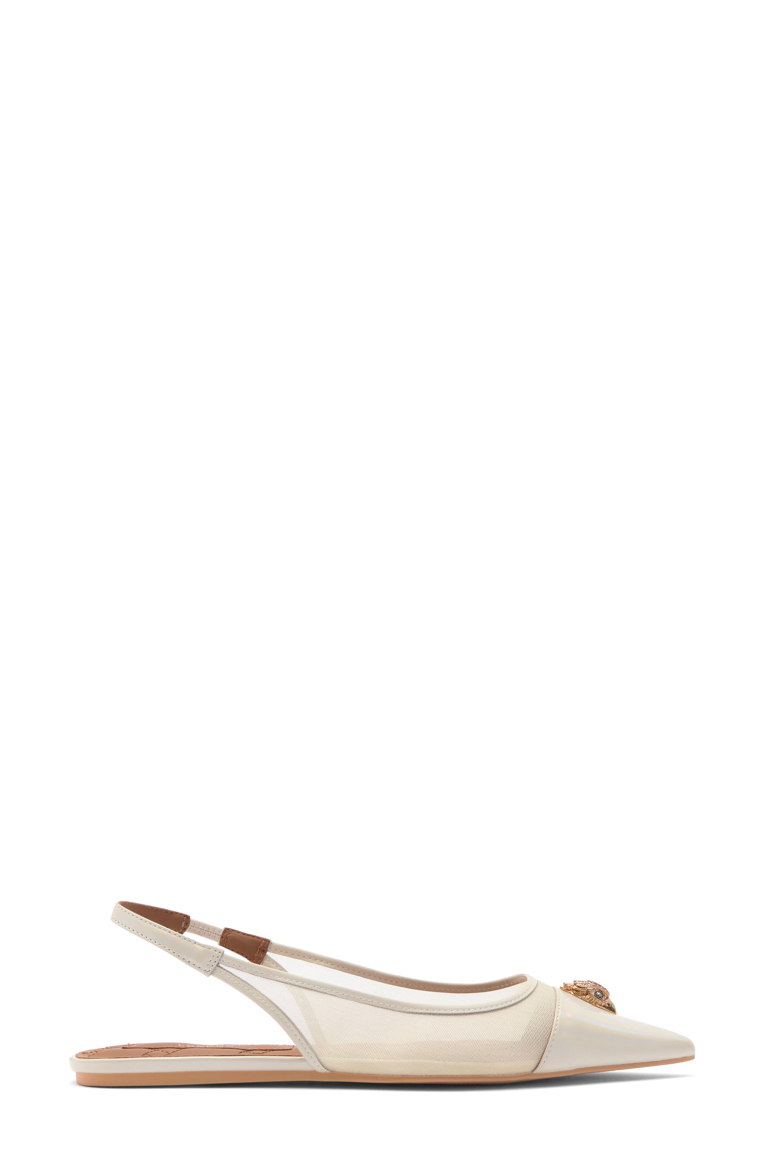 Kurt Geiger London Belgravia Eagle Slingback Flat, Alternate, color, Open White