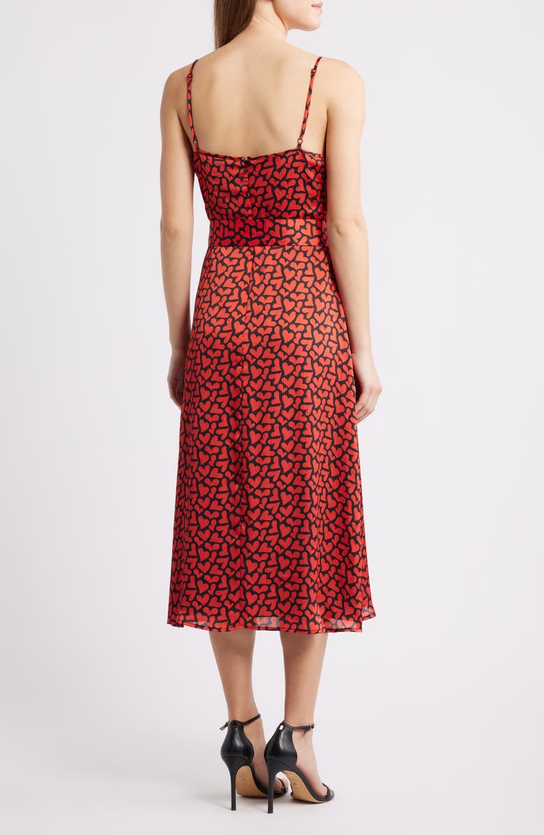 Sam Edelman Red Heart Belted Midi Dress, Alternate, color, Red/ Black