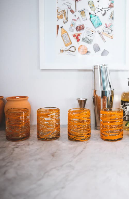 Verve Culture Handblown Glasses In Orange