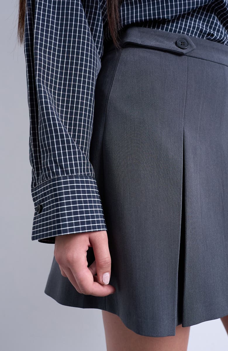 Topshop Pleated Miniskirt, Alternate, color, Grey