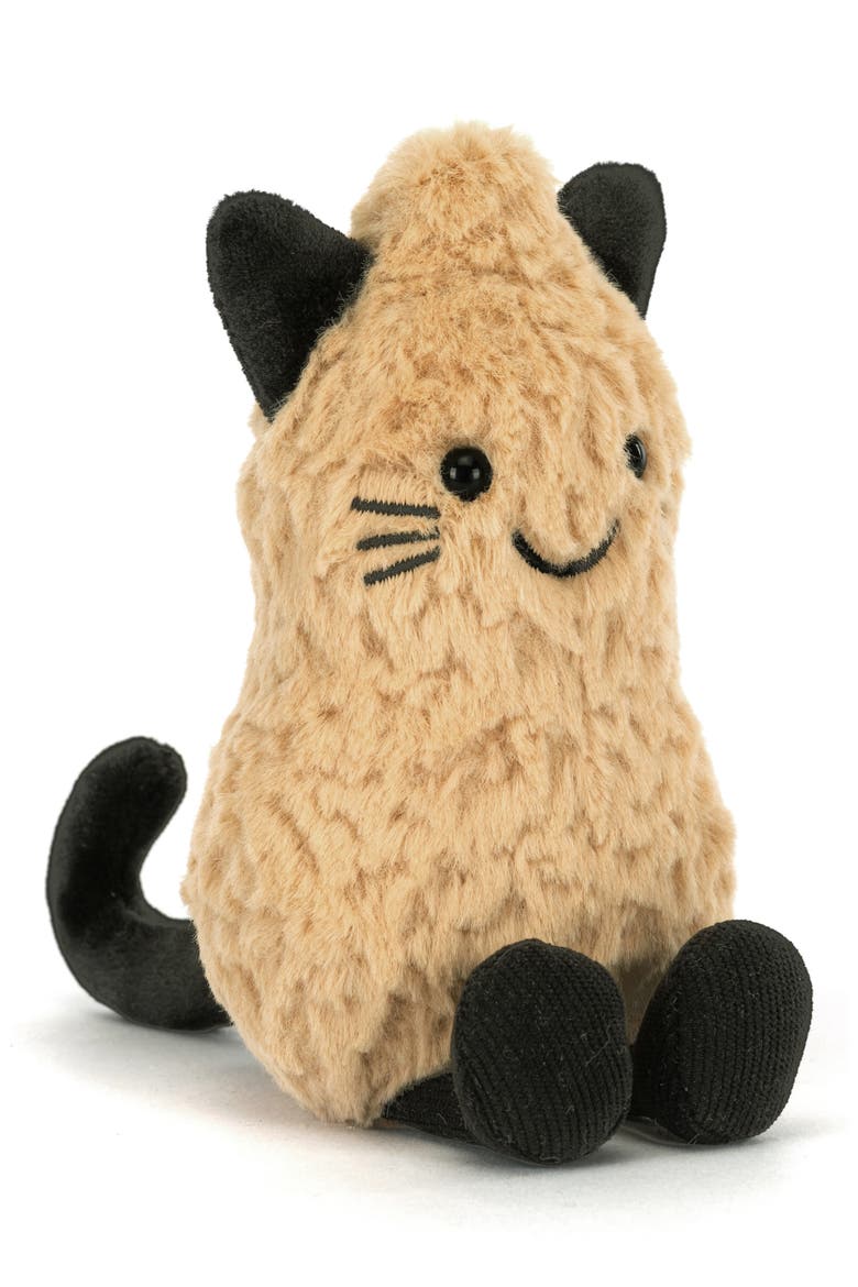Amuseables Peanut Cat Stuffed Animal, Main, color, BROWN