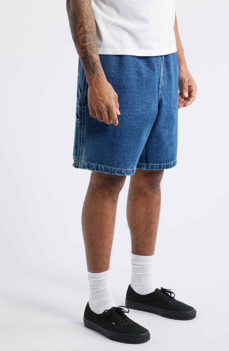 Obey Denim Carpenter Shorts, Alternate, color, Stone Wash Indigo