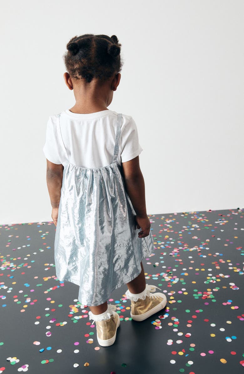 NEXT Kids
 Metallic Bow Dress 
T-Shirt Set, Alternate, color, 