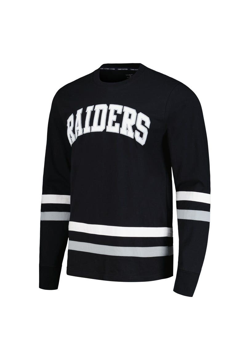 Men's Tommy Hilfiger Black/Silver Las Vegas Raiders Nolan Long Sleeve T-Shirt, Alternate, color, Black