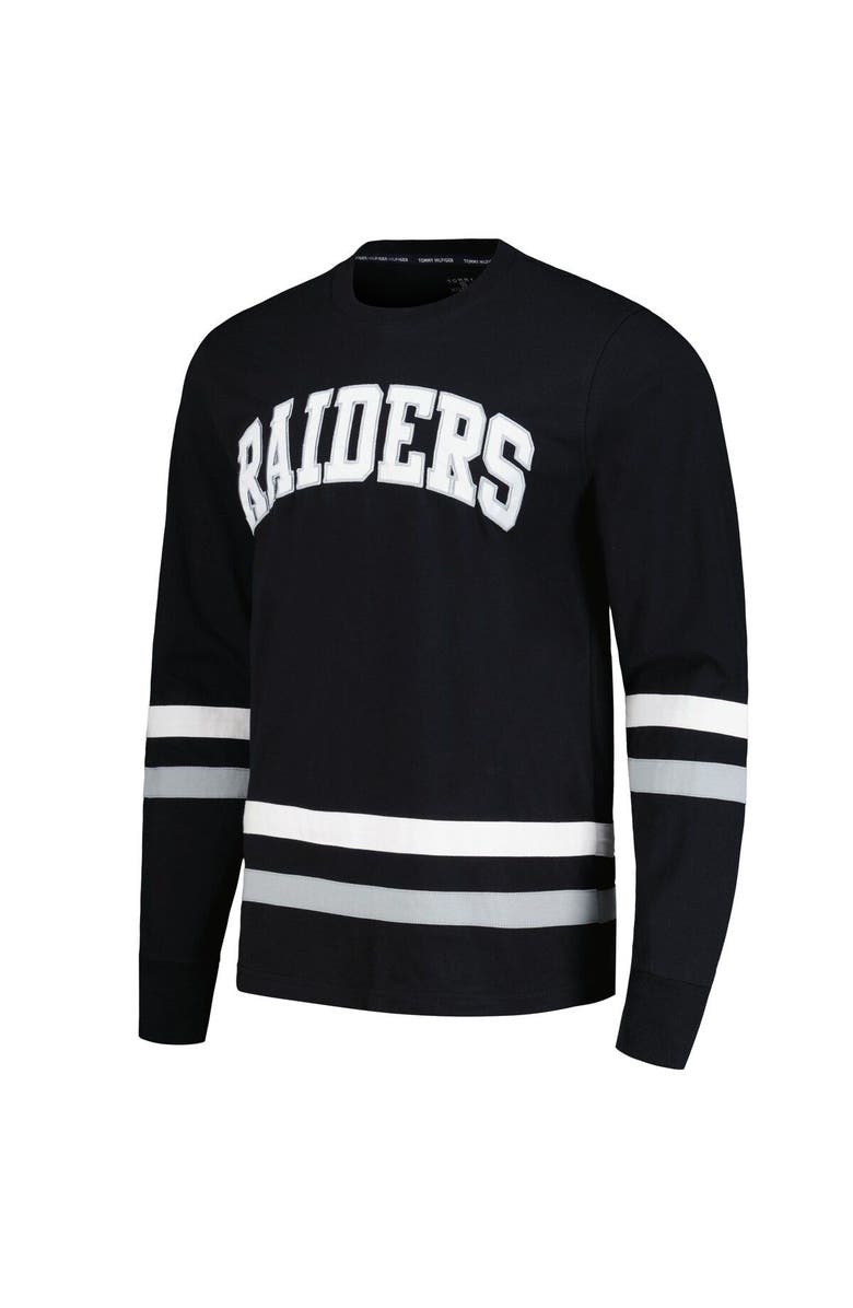 Tommy Hilfiger Men's Tommy Hilfiger Black/Silver Las Vegas Raiders Nolan Long Sleeve T-Shirt, Alternate, color, 