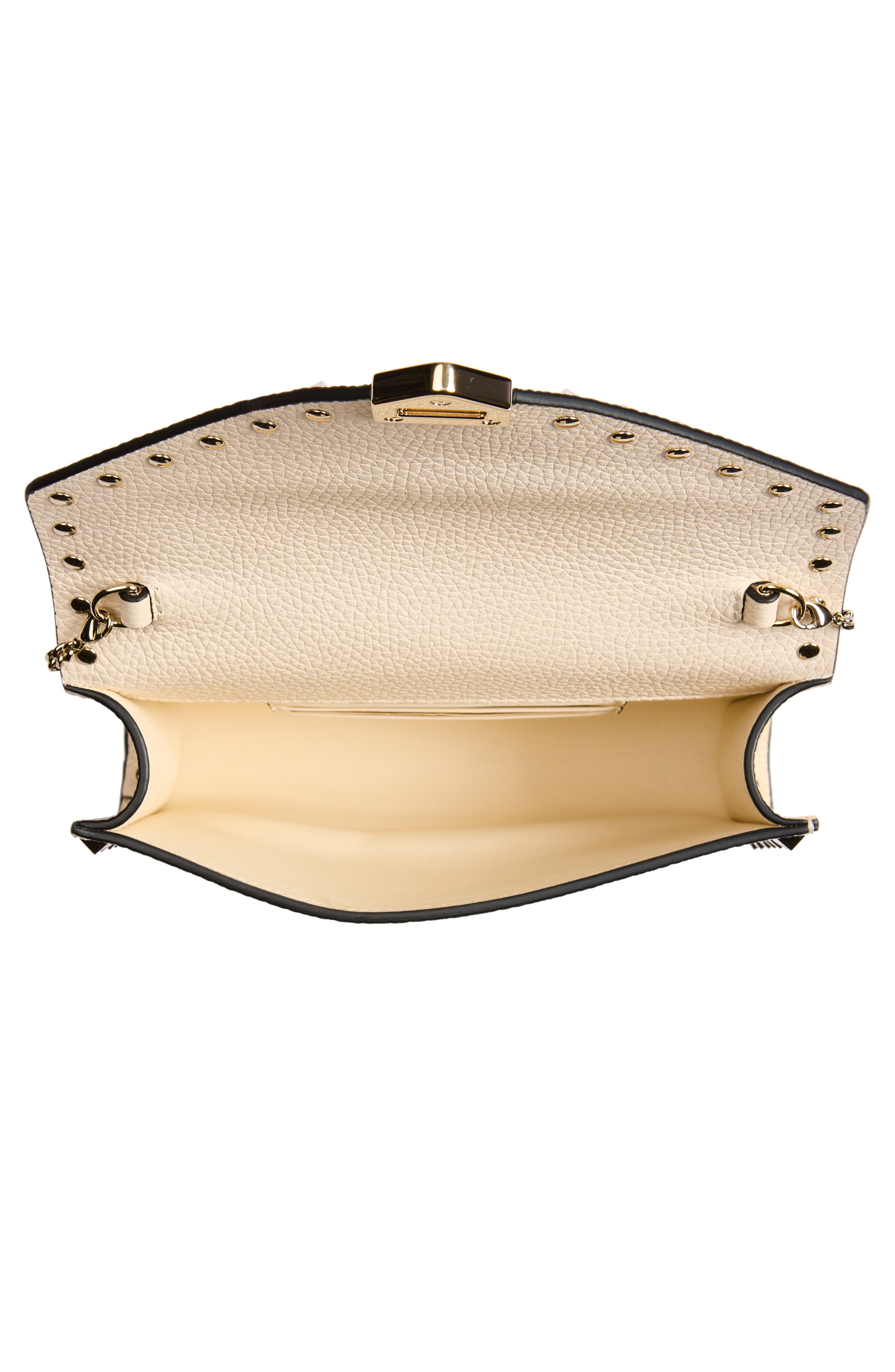 Valentino Garavani Mini Rockstud Leather Shoulder Bag, Alternate, color, Light Ivory