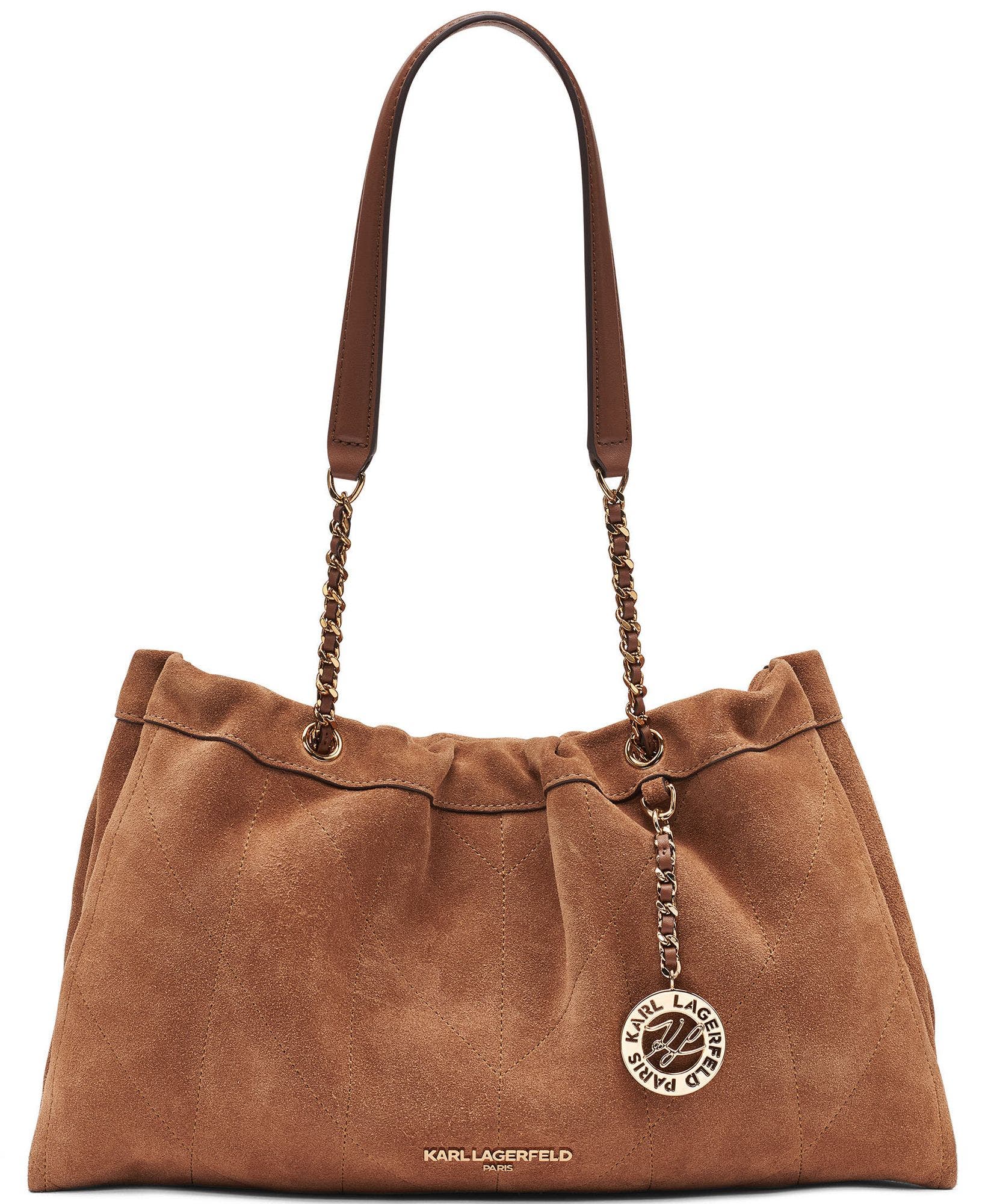 Amandine Suede Shoulder Bag, Main, color, Cognac