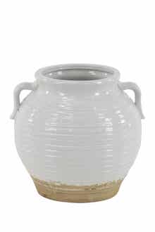 SONOMA SAGE HOME White Ceramic Indoor Outdoor Planter with Handles