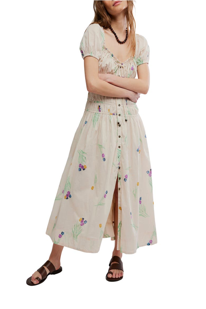 Complete Me Cotton Midi Dress, Main, color, TEA COMBO