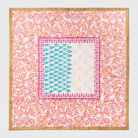 Joyful block print napkin, set of two