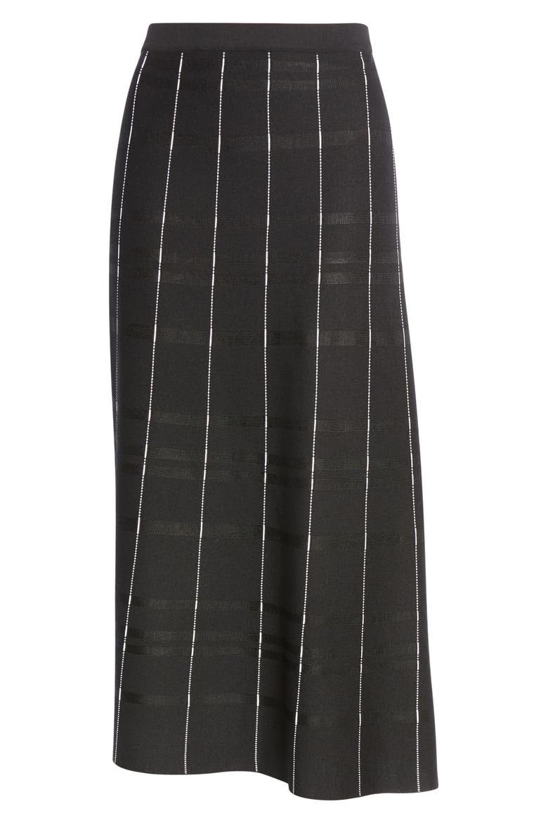 Stripe Stitch A-Line Skirt, Alternate, color, BLACK/WHITE