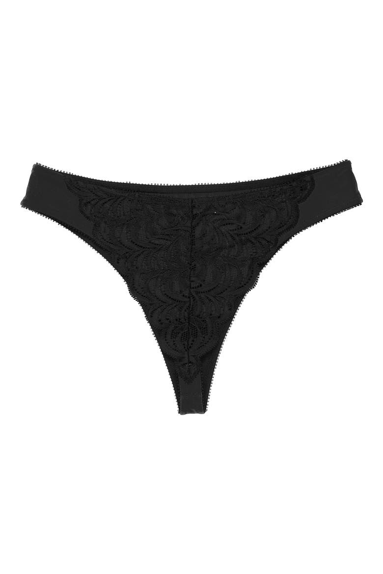 Persuasion Stretch Lace Thong, Alternate, color, BLACK