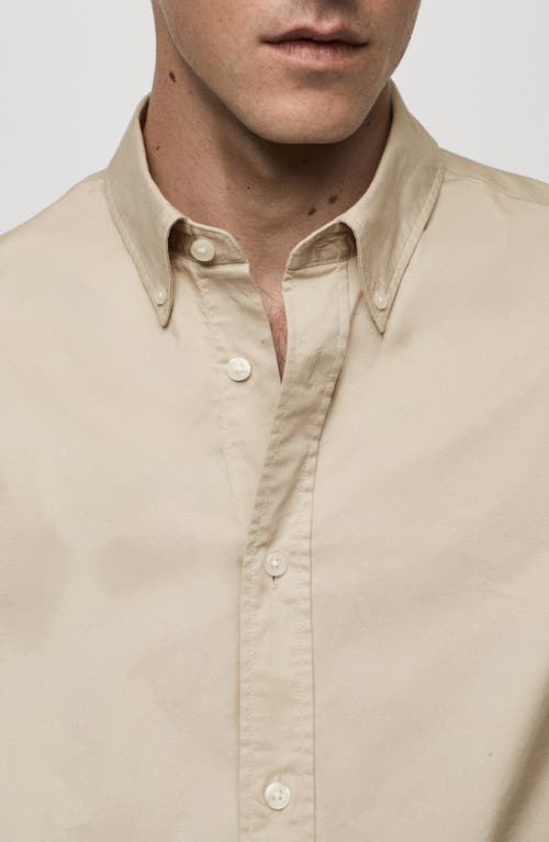 Mango Chemise Regular Fit Coton In Beige