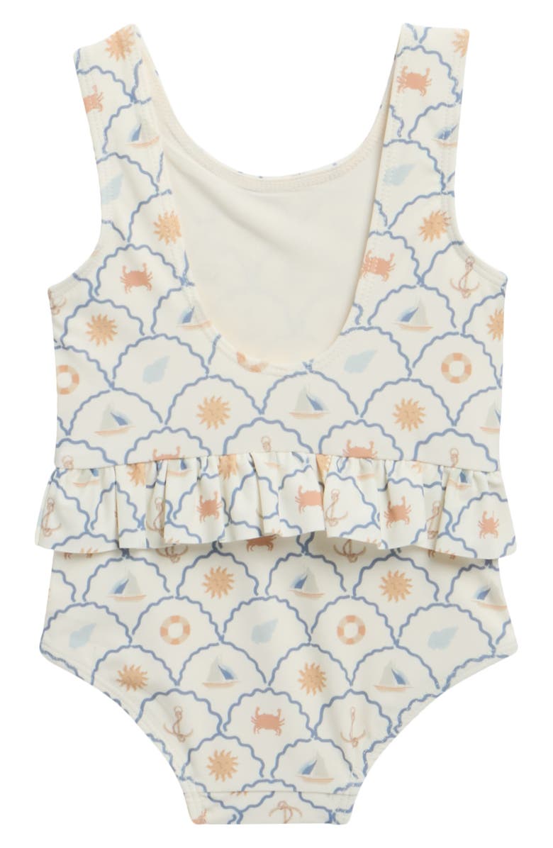 Rylee + Cru Skirted One-Piece Swimsuit, Alternate, color, Ivory