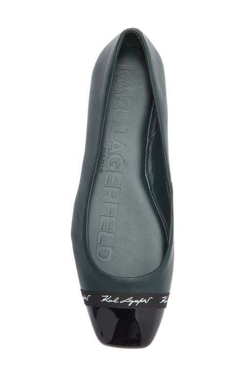 Karl Lagerfeld Paris Zofia Cap Toe Ballet Flat In Green