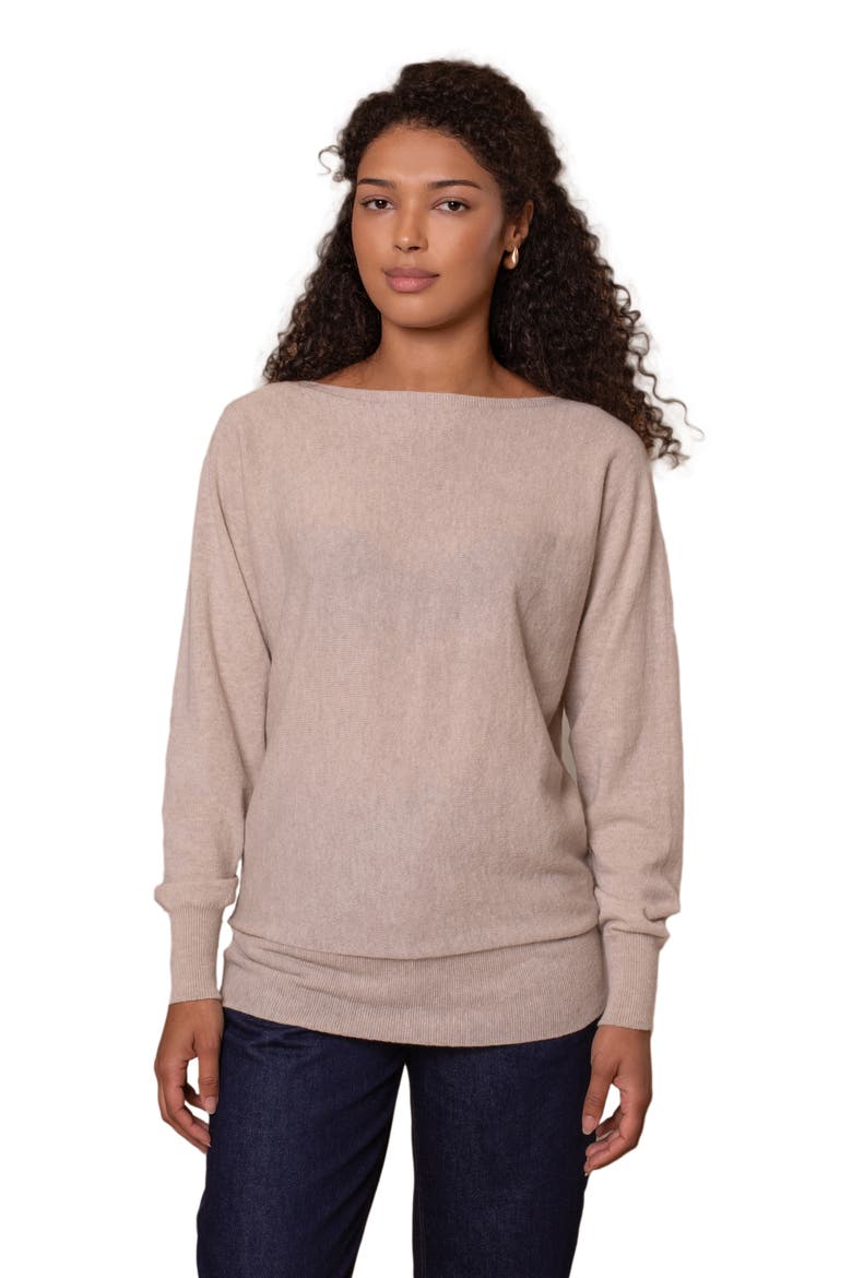 British Geelong Slash Neck Sweater, Main, color, Oatmeal