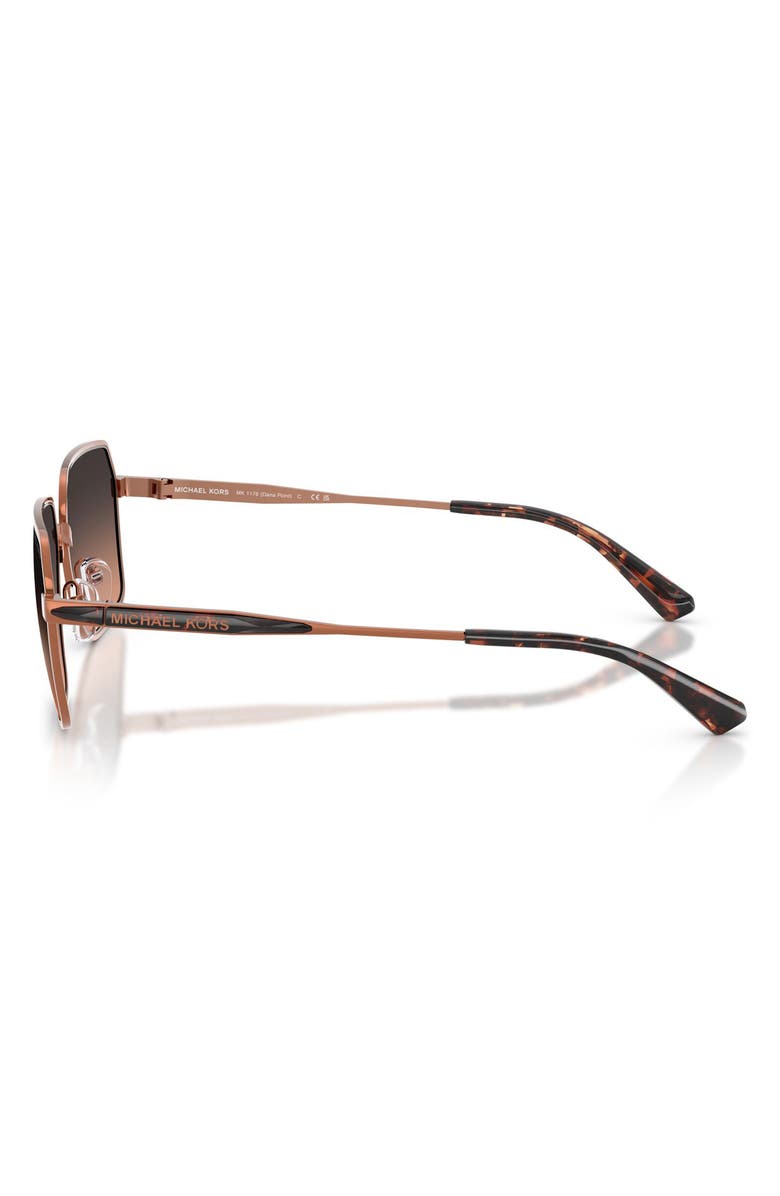 Michael Kors Dana Point 57mm Square Sunglasses, Alternate, color, Shiny Copper / Brown Gradient