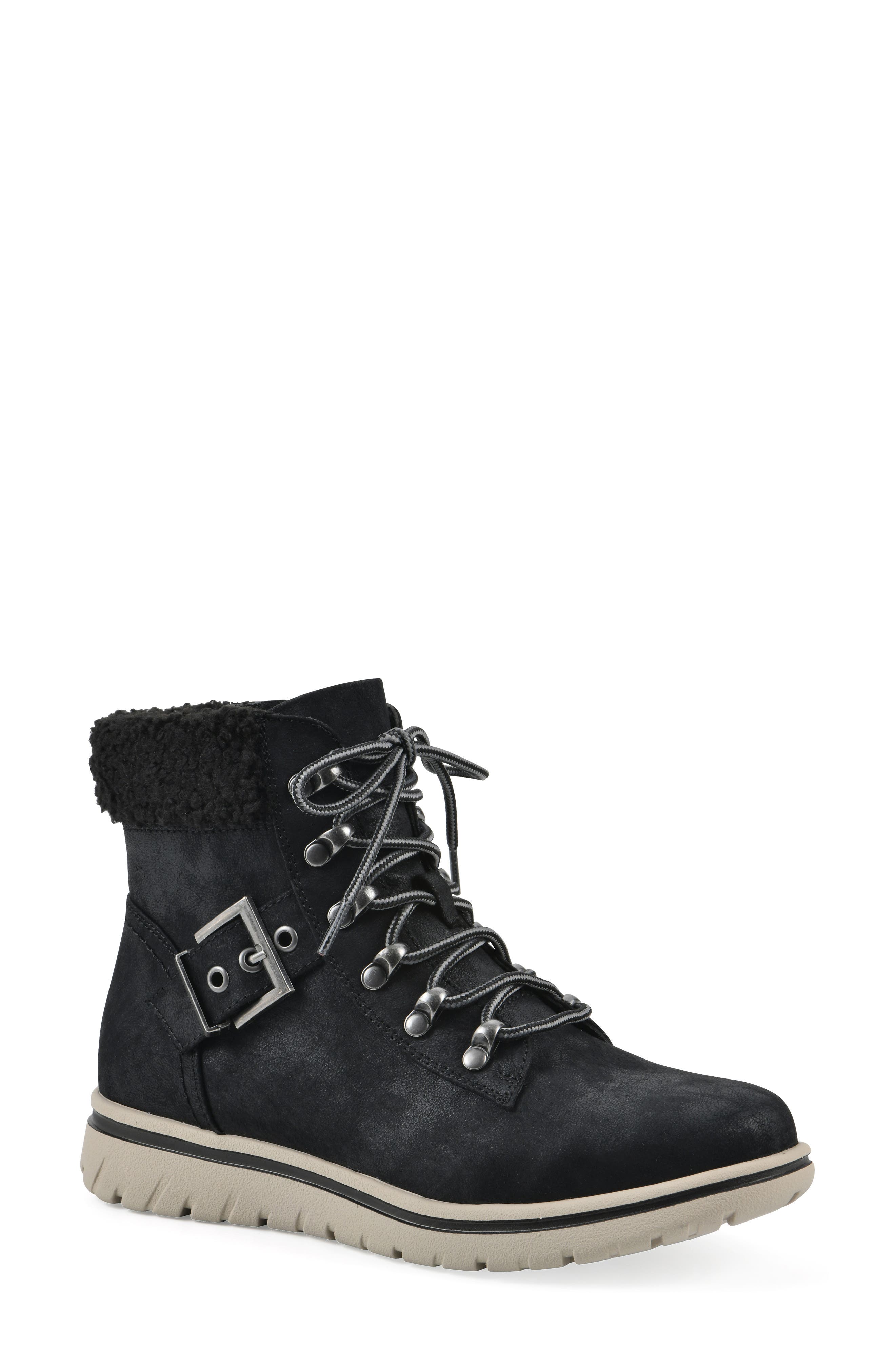 CLIFFS BY WHITE MOUNTAIN Hadrian Faux Shearling Cuff Hiker Bootie