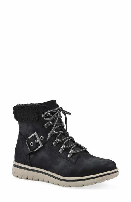CLIFFS BY WHITE MOUNTAIN Hadrian Faux Shearling Cuff Hiker Bootie