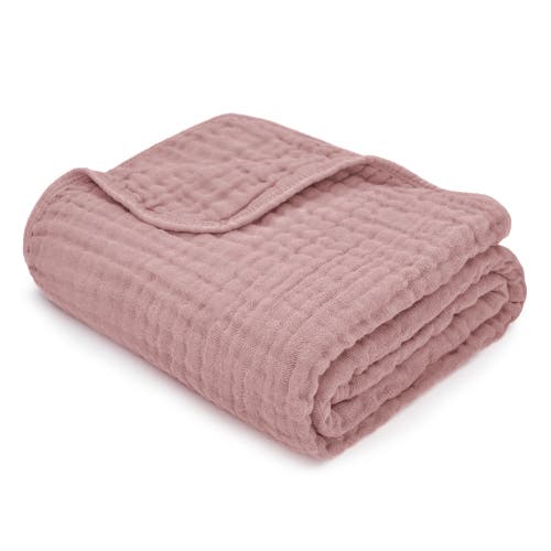 Comfy Cubs Baby Muslin Blanket In Mauve