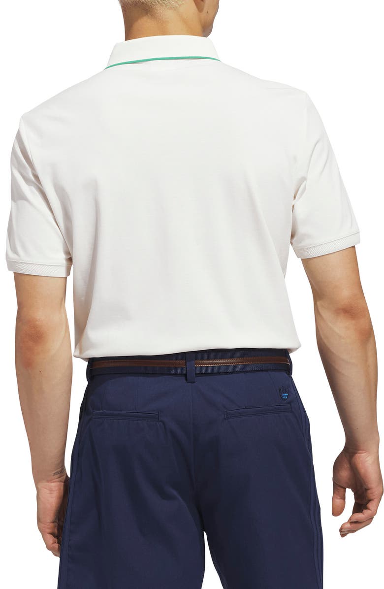 adidas Solid Twistknit Cotton Blend Golf Polo, Alternate, color, Chalk White/ Court Green