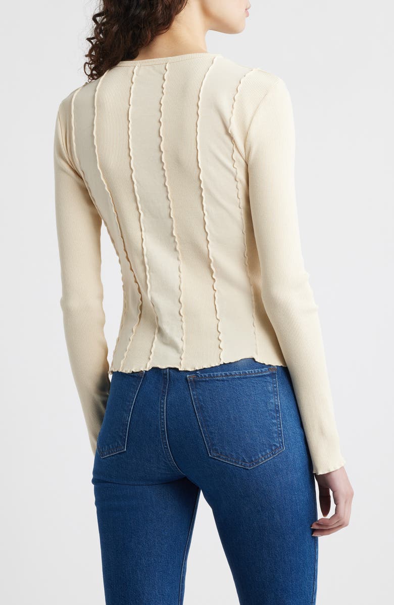 Nation LTD Nico Seam Rib Organic Cotton Top, Alternate, color, Parchment