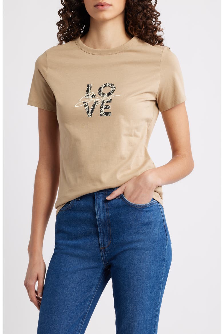 Elogo Logo Cotton T-Shirt, Main, color, BEIGE