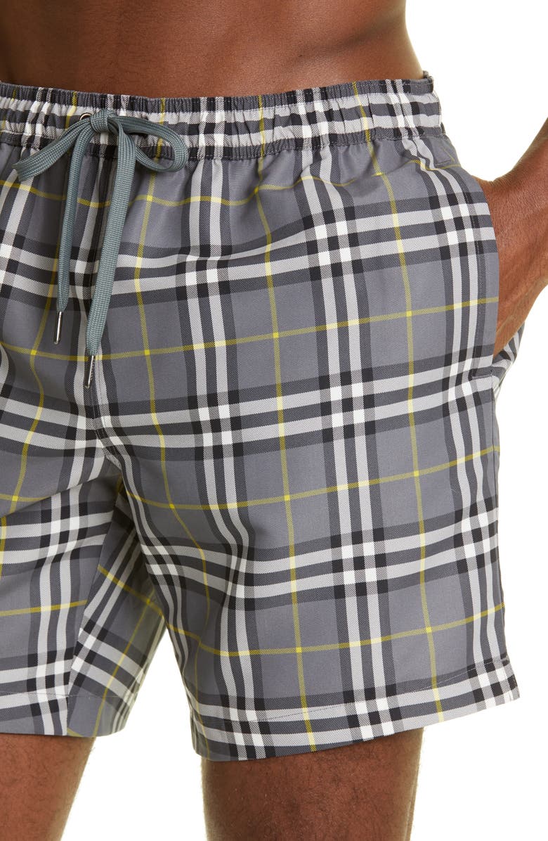 Burberry Martin Orange Check Swim Trunks, Alternate, color, 