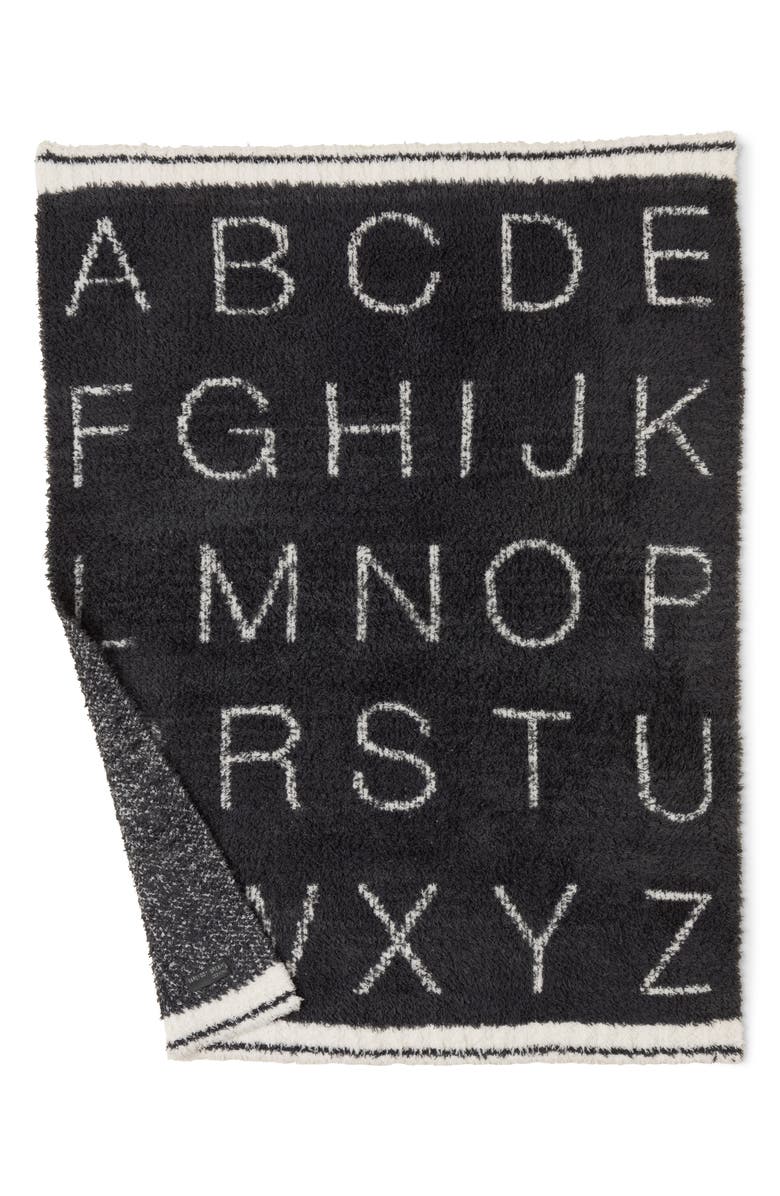 Barefoot Dreams<sup>®</sup> CozyChic<sup>®</sup> ABC Stroller Blanket, Alternate, color, Carbon-Cream